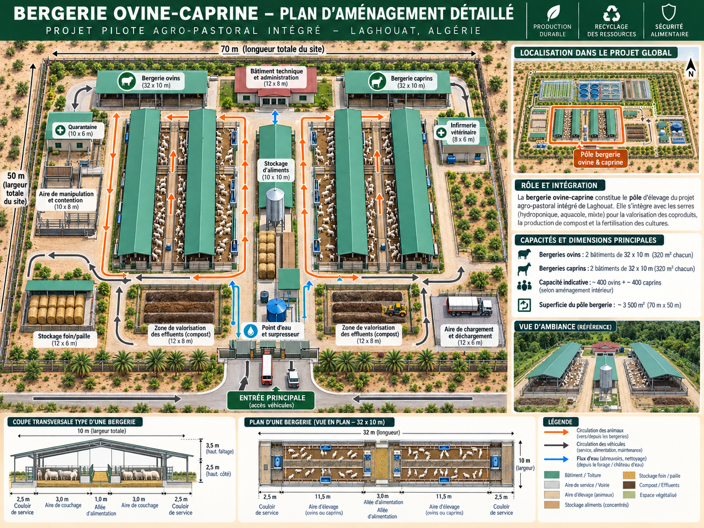 Plan détaillé de la bergerie